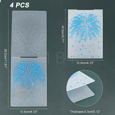Globleland 4Pcs 4 Patterns Plastic Fondant Stencil DIY-GL0001-53-1
