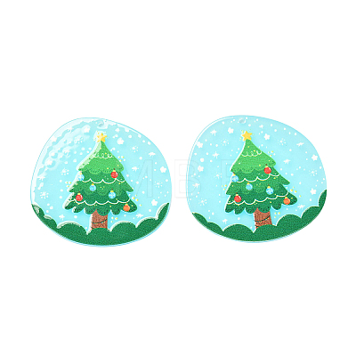 16Pcs 8 Style Christmas Theme 3D Printed Resin Pendants RESI-SZ0001-49-1