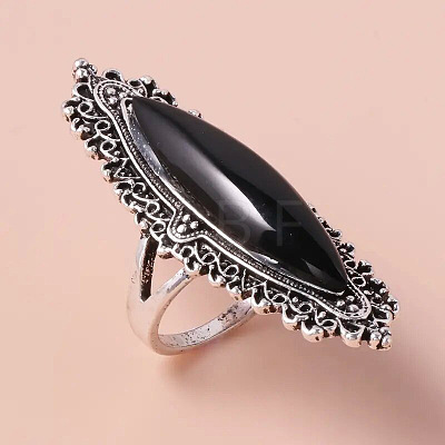 Horse Eye Alloy with Resin Finger Rings FS-WG13A66-03-1