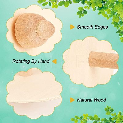 Wooden Spinning Tops WOOD-WH0027-66-1