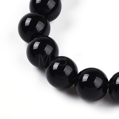 Natural Obsidian Beads Stretch Bracelets BJEW-T022-04A-1