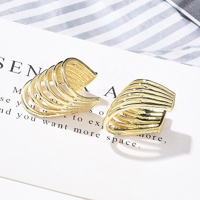 Brass Cuff Earrings for Women EJEW-U036-02G-1