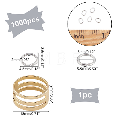 DICOSMETIC Jump Rings Kit for DIY Jewelry Making Finding Kit DIY-DC0001-11-1