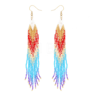 Handmade Glass Beaded Dangle Earrings VI8065-1