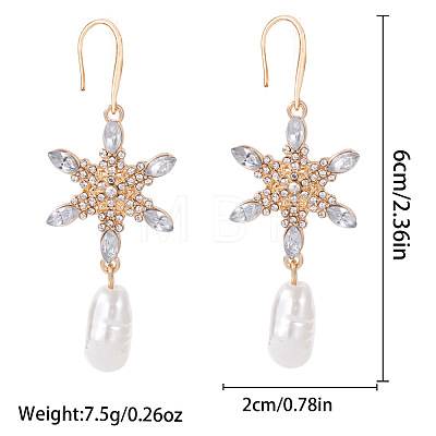 Christmas Alloy Rhinestone & Plastic Pearl Stud Dangle Earrings FS-WG10992-27-1