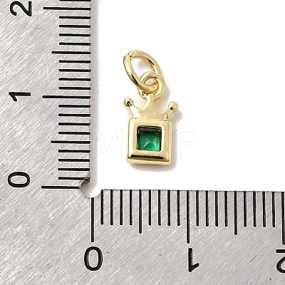 Brass Cubic Zirconia Charms KK-G554-01B-02-1