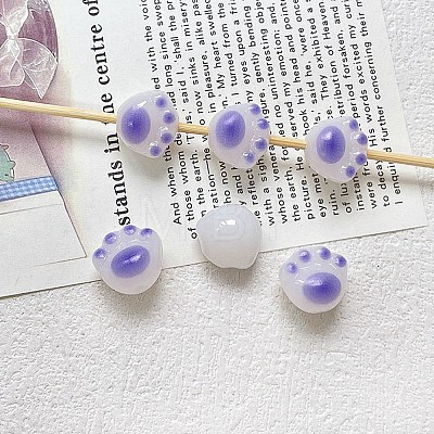 Cute Cat Paw Resin Beads PW-WG76406-05-1