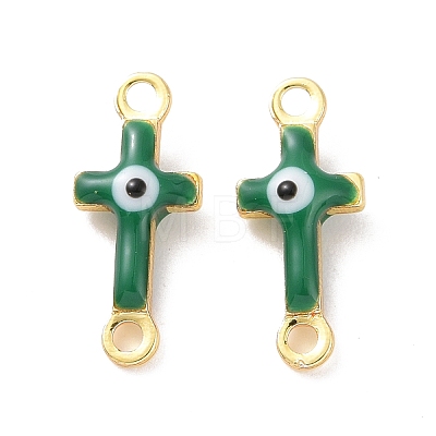 Brass Enamel Connector Charms KK-J302-08G-05-1