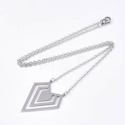 201 Stainless Steel Pendant Necklaces NJEW-T009-JN106-1-40-1