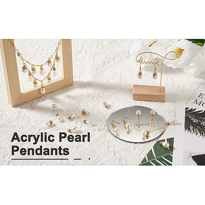 Sparkeads 120Pcs 3 Style Acrylic Pearl Pendants & ABS Plastic Pendants FIND-SK0001-01-1