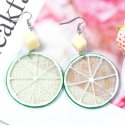 Lemon Acrylic Dangle Earrings FS-WG6C57C-01-1