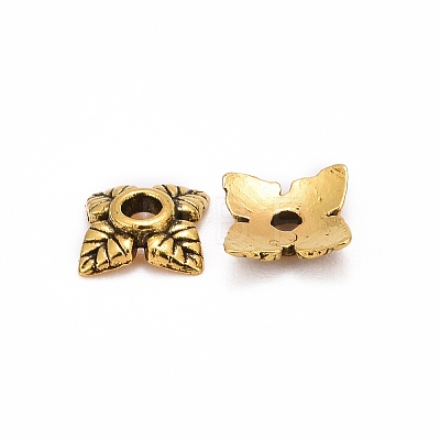 Tibetan Style Alloy Bead Caps TIBEB-Q018-AG-FF-1