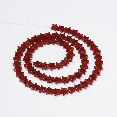 Natural Carnelian Star Beads Strands G-M201-31-8mm-1