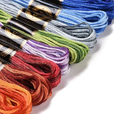 8 Skeins 8 Colors 6-Ply Polyester Embroidery Floss OCOR-M009-01A-01-1