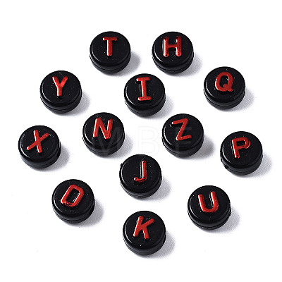 Opaque Black Acrylic Beads X-MACR-Q242-009D-1