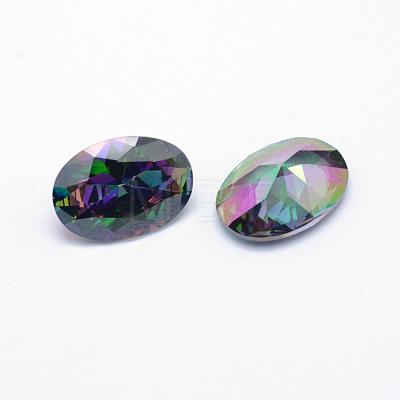Cubic Zirconia Pointed Back Cabochons ZIRC-L066-14x10mm-001-1