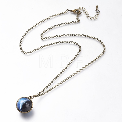 Glass Pendant Necklace NJEW-D281-B-08AB-1