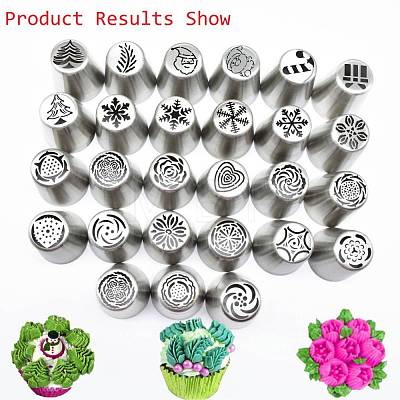 Non-Tarnish Flower Stainless Steel Russian Piping Tips DIY-D036-20P-1