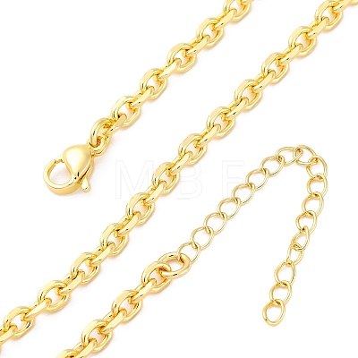 Brass Cable Chain Necklaces for Women NJEW-K282-02G-1