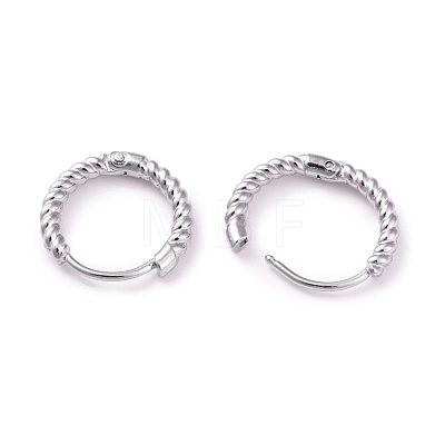 Non-Tarnish 304 Stainless Steel Twist Rope Shape Hoop Earrings for Women EJEW-I278-01B-P-1