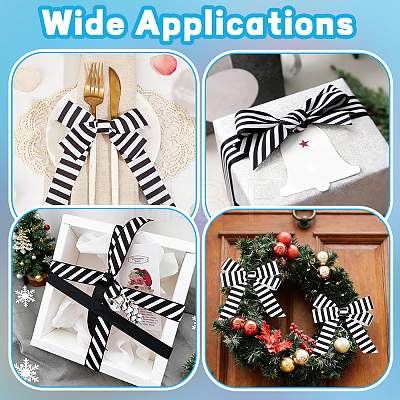 Polyester Stripe Pattern Ribbon OCOR-WH0078-526B-02-1
