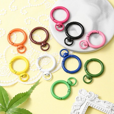 10Pcs Spray Painted Alloy Swivel Snap Hooks Clasps FIND-YW0001-60-1