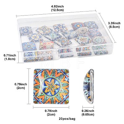 1 Bag Glass Cabochons GGLA-FS0001-19A-1