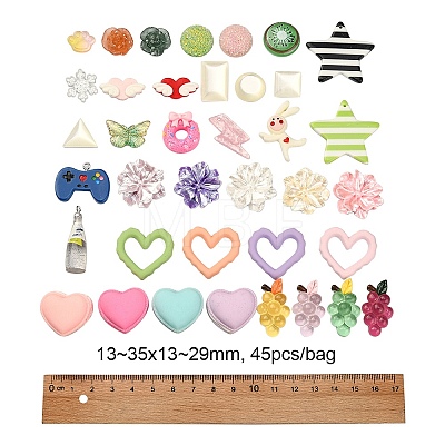 Opaque & Transparent Resin Cabochons RESI-CJ0002-44-1