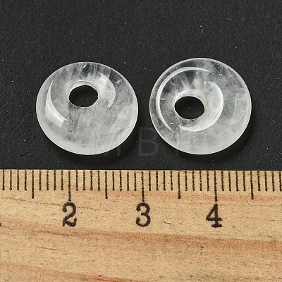 Natural Quartz Crystal Rock Crystal Donut/Pi Disc Charms G-G142-02U-1