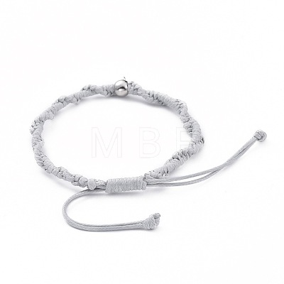 Unisex Adjustable Korean Waxed Polyester Cord Braided Bead Bracelets BJEW-JB04669-02-1