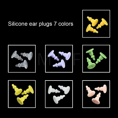 70Pcs 7 Colors Silicone Ear Nuts SIL-YW0001-03-1