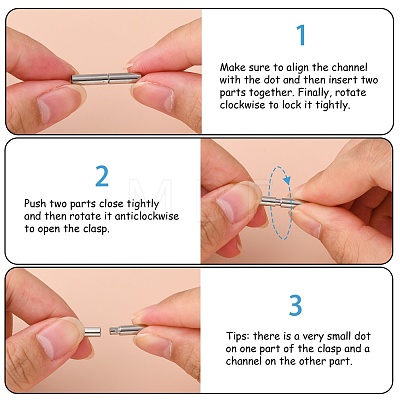 Tarnish Resistant 304 Stainless Steel Bayonet Clasps STAS-L134-06-1