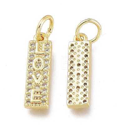 Brass Micro Pave Clear Cubic Zirconia Charms X-ZIRC-L076-052G-1