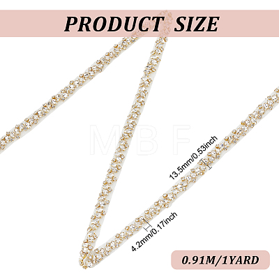 Fingerinspire 1 Yard Crystal Hotfix Rhinestone Bridal Belt Trim Chain DIY-FG0004-44A-1