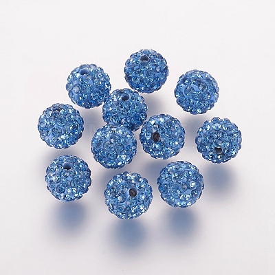 Polymer Clay Rhinestone Beads X-RB-K050-10mm-C23-1