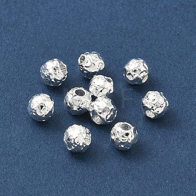 304 Stainless Steel Hammered Round Spacer Beads SA-CBA37BC-01A-S-1