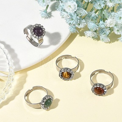 Natural & Synthetic Gemstone Finger Rings for Women RJEW-JR01102-1