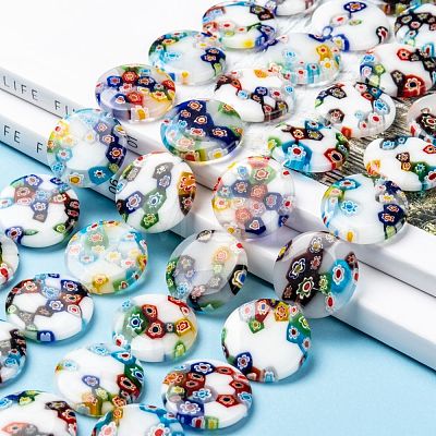 Handmade Millefiori Glass Beads Strands LK140-1