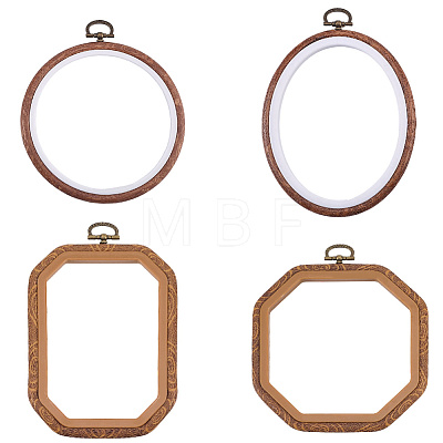 4Pcs 4 Styles Plastic Cross Stitch Embroidery Hoops DIY-CP0012-38-1