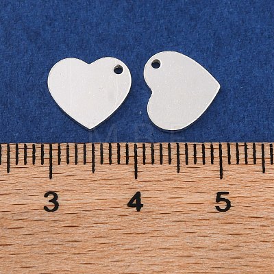 925 Sterling Silver Blank Heart Charms STER-F057-04S-1