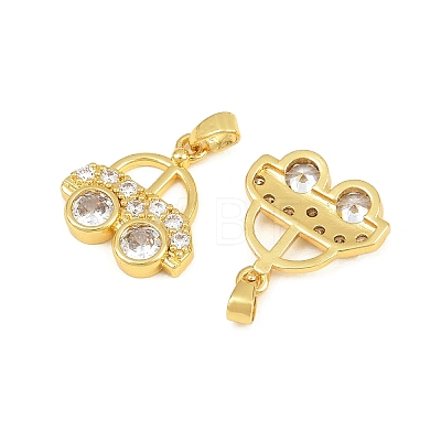 Brass Micro Pave Clear Cubic Zirconia Pendants CU-CBABDE1-12G-1