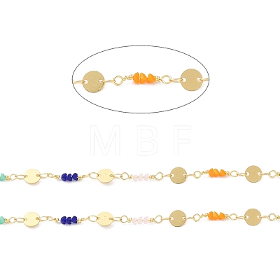Handmade Brass Flat Round Link Chains CHC-M024-28G-1