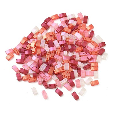 Glass 2-Hole Baking Paint Glass Seed Beads GLAA-G130-01B-1