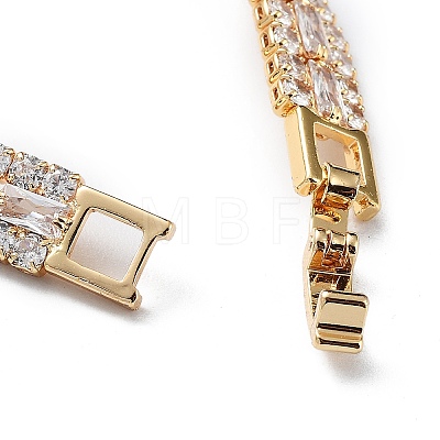 Brass Micro Pave Cubic Zirconia Chain Bracelets for Women BJEW-C052-01G-1