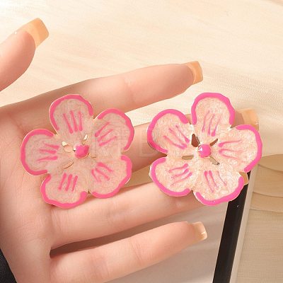 Flower Alloy Enamel Stud Earrings FS-WGEB1E1-02-1
