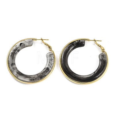 304 Stainless Steel Hoop Earrings For Women EJEW-B113-02G-02-1