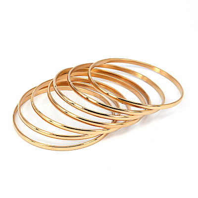 201 Stainless Steel Bangle Sets BJEW-O115-24-1
