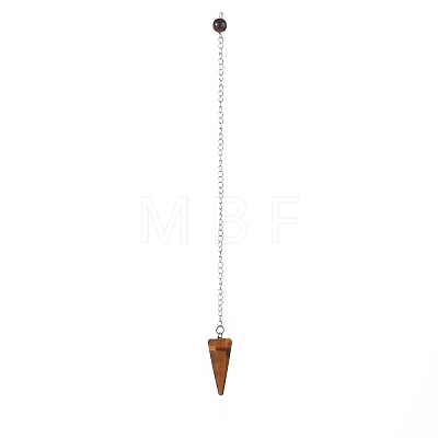 Mixed Natural Gemstone Hexagonal Pointed Dowsing Pendulums PALLOY-JF01982-1