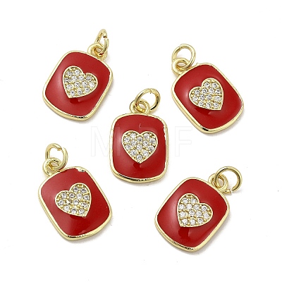 Real 18K Gold Plated Brass Micro Pave Clear Cubic Zirconia Pendants KK-E068-VB446-2-1