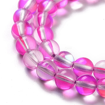 Synthetic Moonstone Beads Strands G-P528-J01-04-1